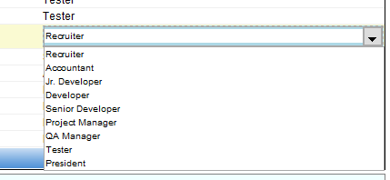 Editable Grid supports different types of updatale cells